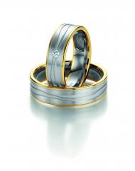 585 Weissgold , seidenmatt / poliert,  Fischer Oro Blanco Oro Amarillo Anillos de boda